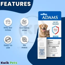 Adams Ear Mite Treatment for Dogs & Cats 0.5-oz