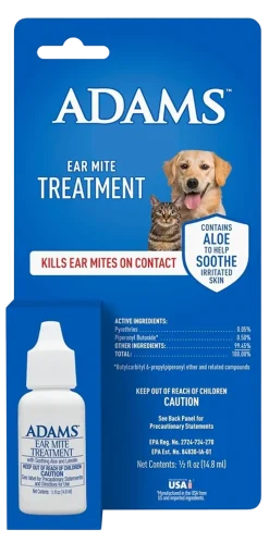 Adams Ear Mite Treatment for Dogs & Cats 0.5-oz