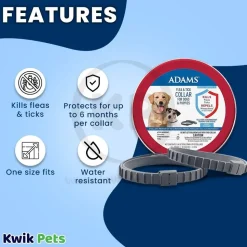 Adams Flea & Tick Collar for Dogs & Puppies 2 Count