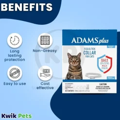 Adams Plus Flea & Tick Breakaway White Collar for Cats