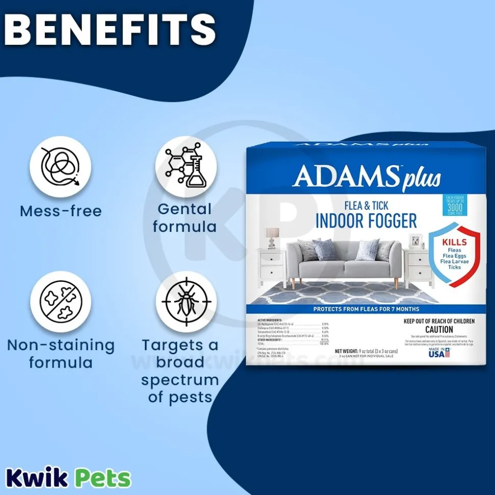 Adams Plus Flea & Tick Indoor Fogger 3 Count 3-oz