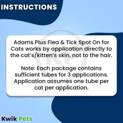 Adams Plus Flea & Tick 3 Month Supply Spot On for Cats & Kittens Over 2.5-lb