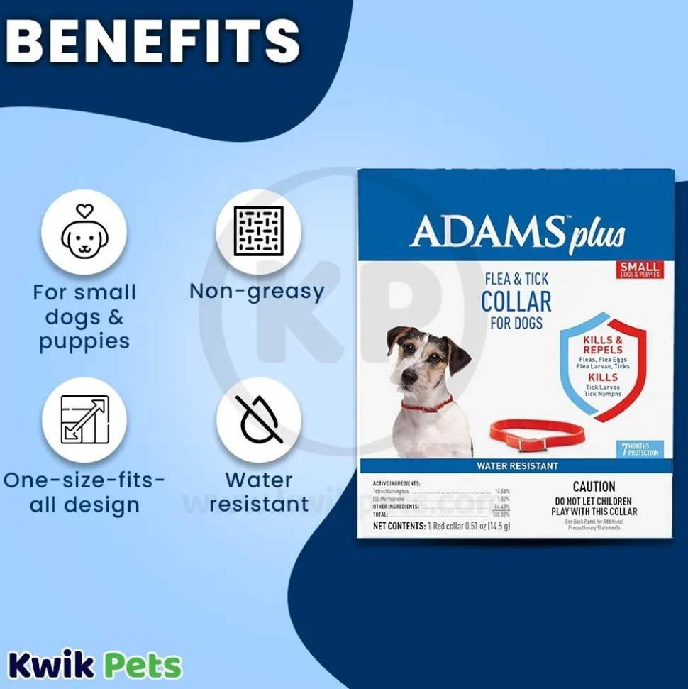 Adams Plus Flea & Tick Red Collar for Dogs Small