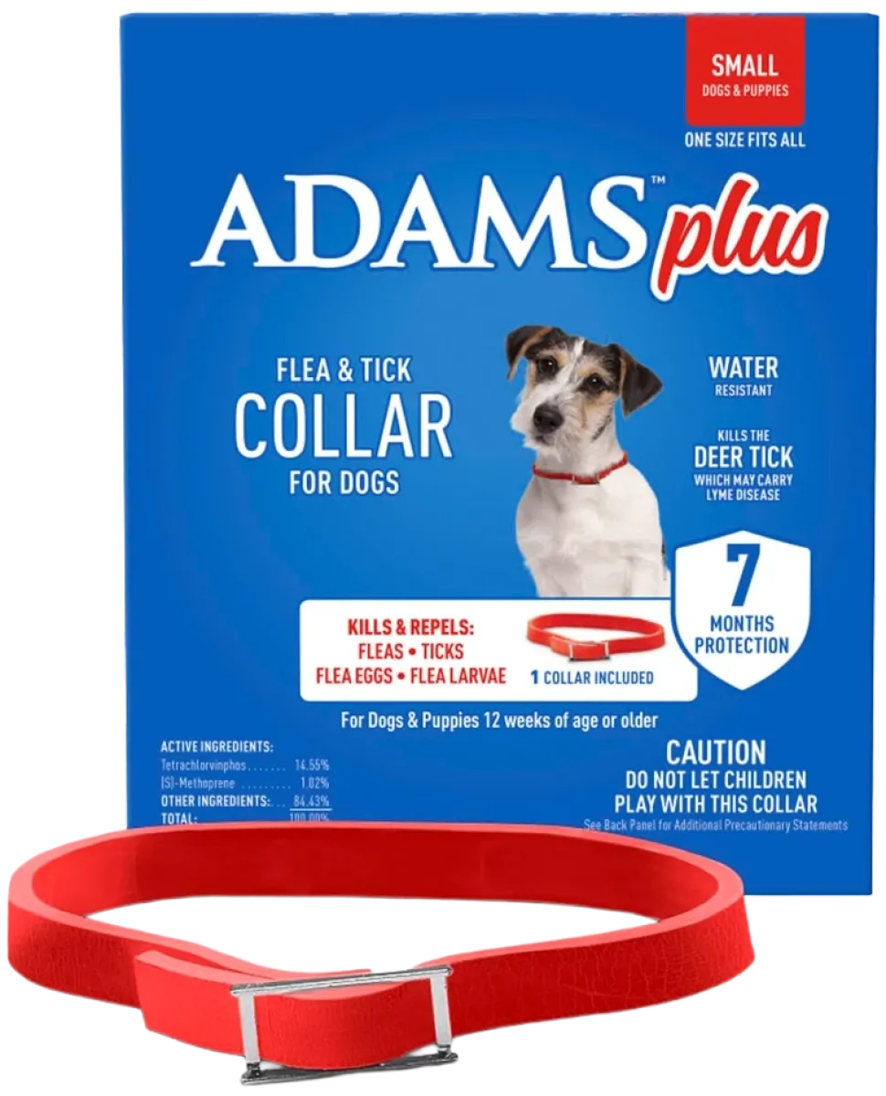 Adams Plus Flea & Tick Red Collar for Dogs Small