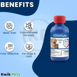Adams Plus Pyrethrin Dip for Dogs & Cats 4-oz