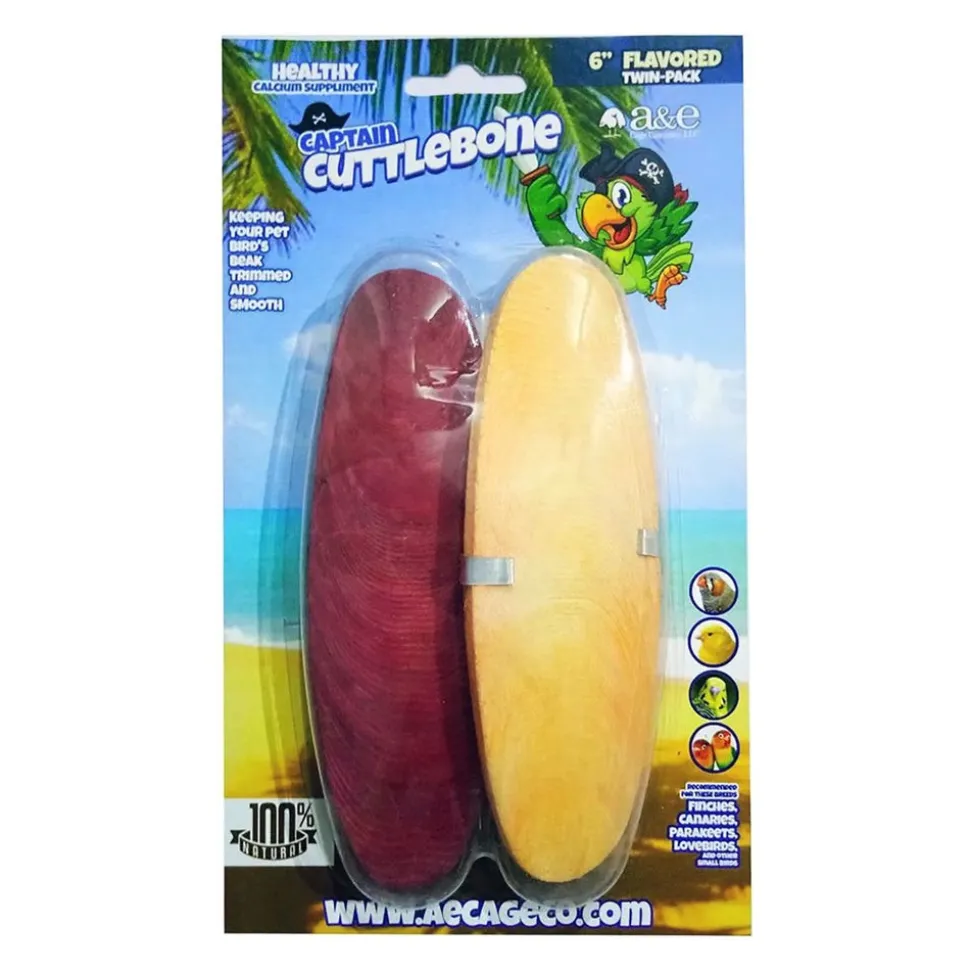 A&E Cage Company Captain 6" Flavored Cuttlebone for Birds 2 Count