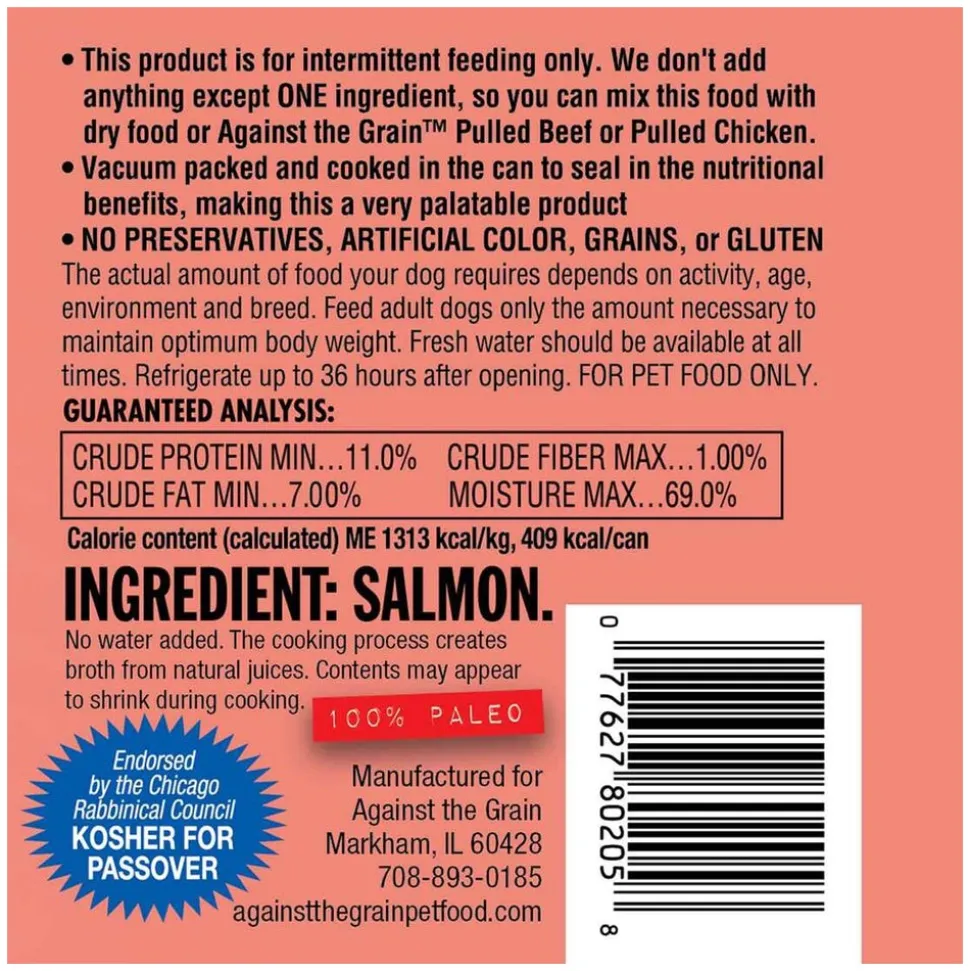 Against the Grain Nothing Else 100% One Ingredient Adult Wet Dog Food Salmon 11-oz