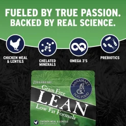 Annamaet Grain-Free Lean Low Fat Formula Dry Dog Food Chicken, Duck & Herring 5-lb