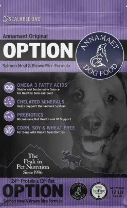 Annamaet Original Option Dry Dog Food Salmon Meal & Brown Rice Formula 12-lb