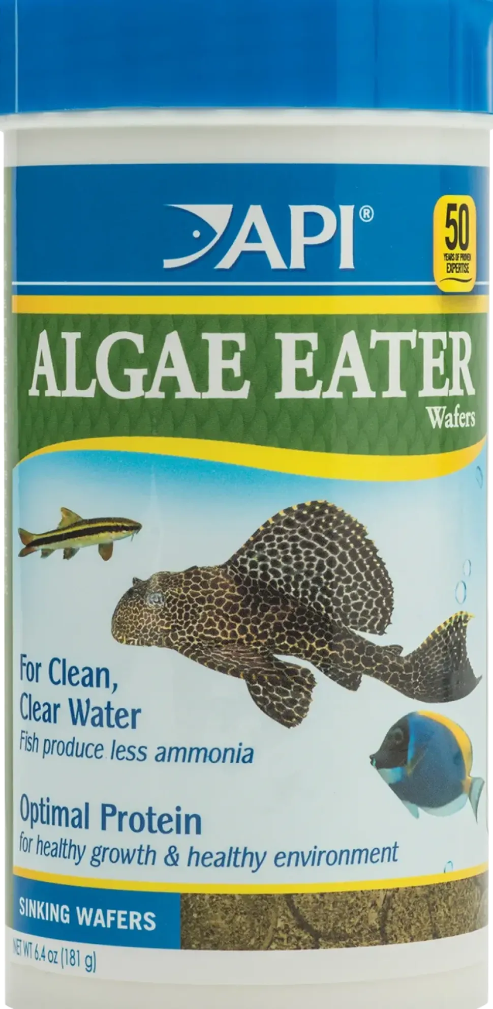 API Algae Eater Premium Sinking Wafer Fish Food 6.4-oz