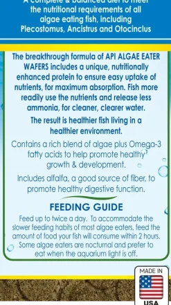 API Algae Eater Premium Sinking Wafer Fish Food 6.4-oz