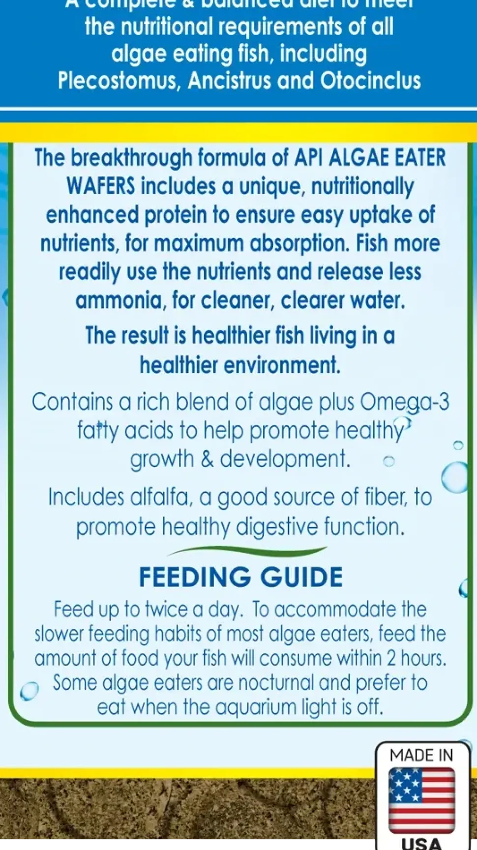 API Algae Eater Premium Sinking Wafer Fish Food 6.4-oz