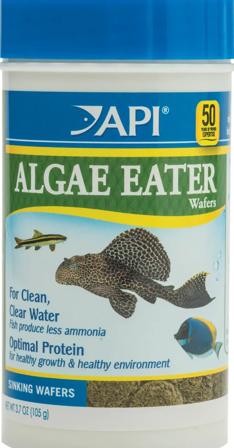 API Algae Eater Premium Sinking Wafer Fish Food 3.7-oz