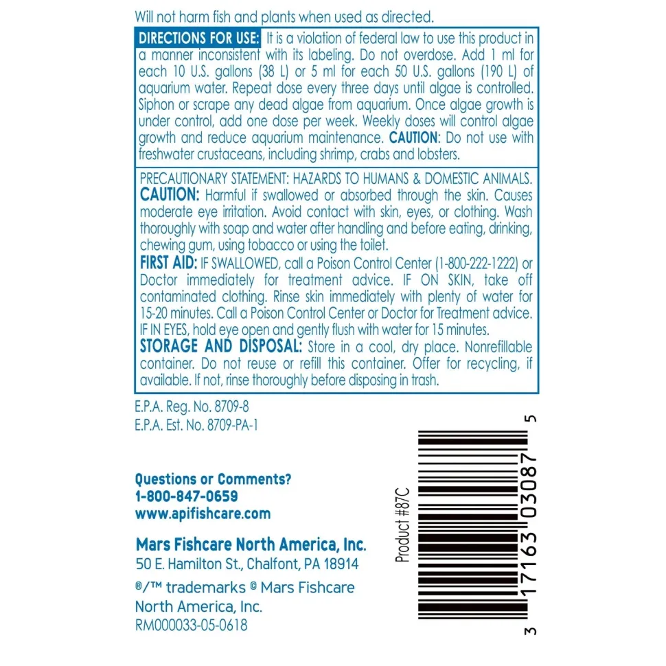 API AlgaeFix Freshwater Aquarium Algaecide 4-oz
