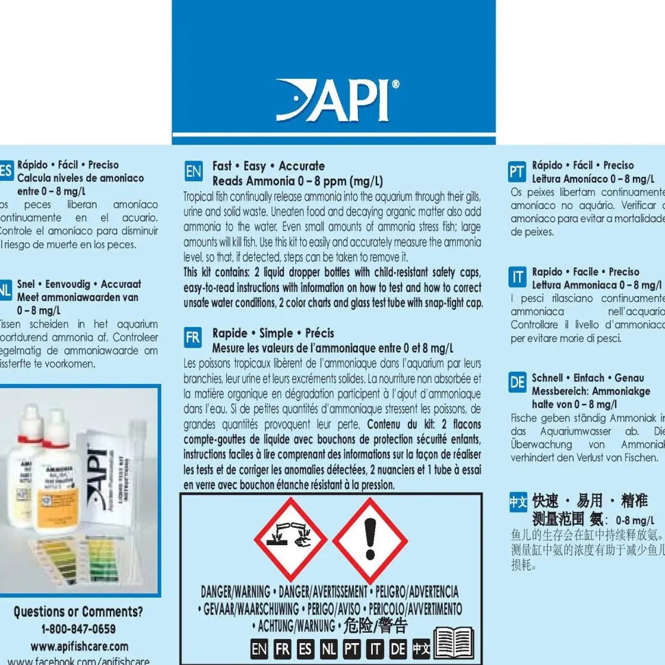 API Ammonia Test Kit for Freshwater & Saltwater Aquarium 130 Count