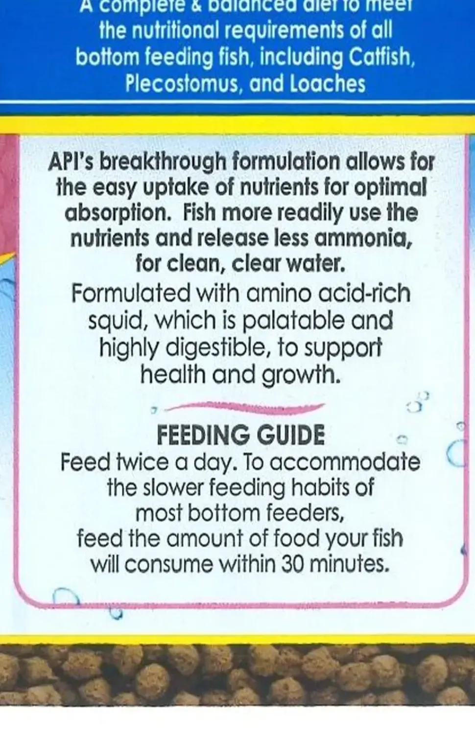 API Bottom Feeder Pellets with Squid Fish Food 7.9-oz