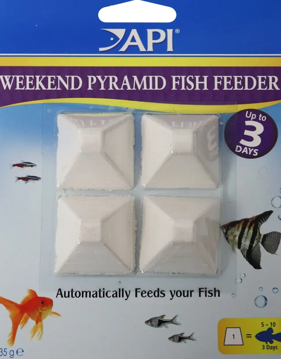 API 3-Days Weekend Pyramid Fish Feeder 4 Count 1.4-oz