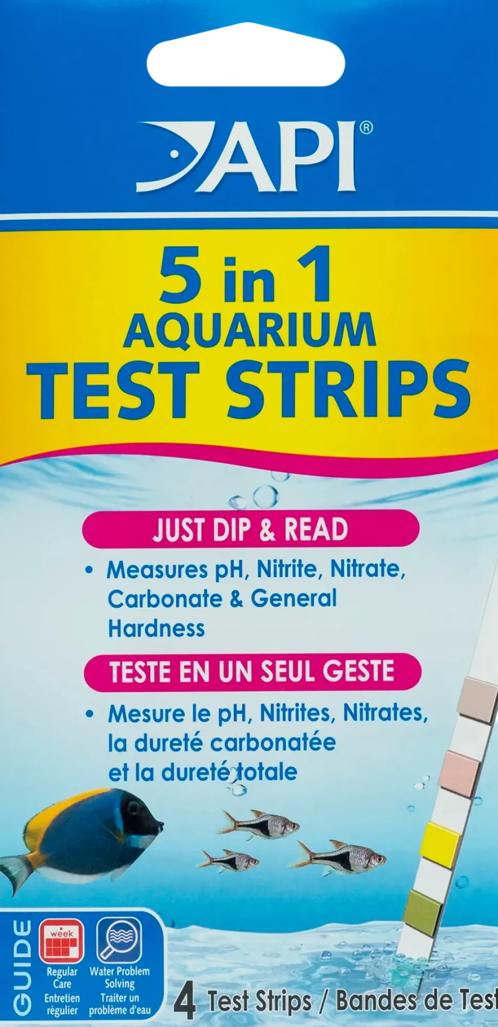 API 5-in-1 Freshwater Aquarium Test Strip 4 Count