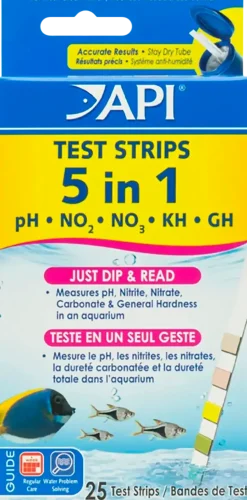 API 5-in-1 Freshwater Aquarium Test Strip 25 Count