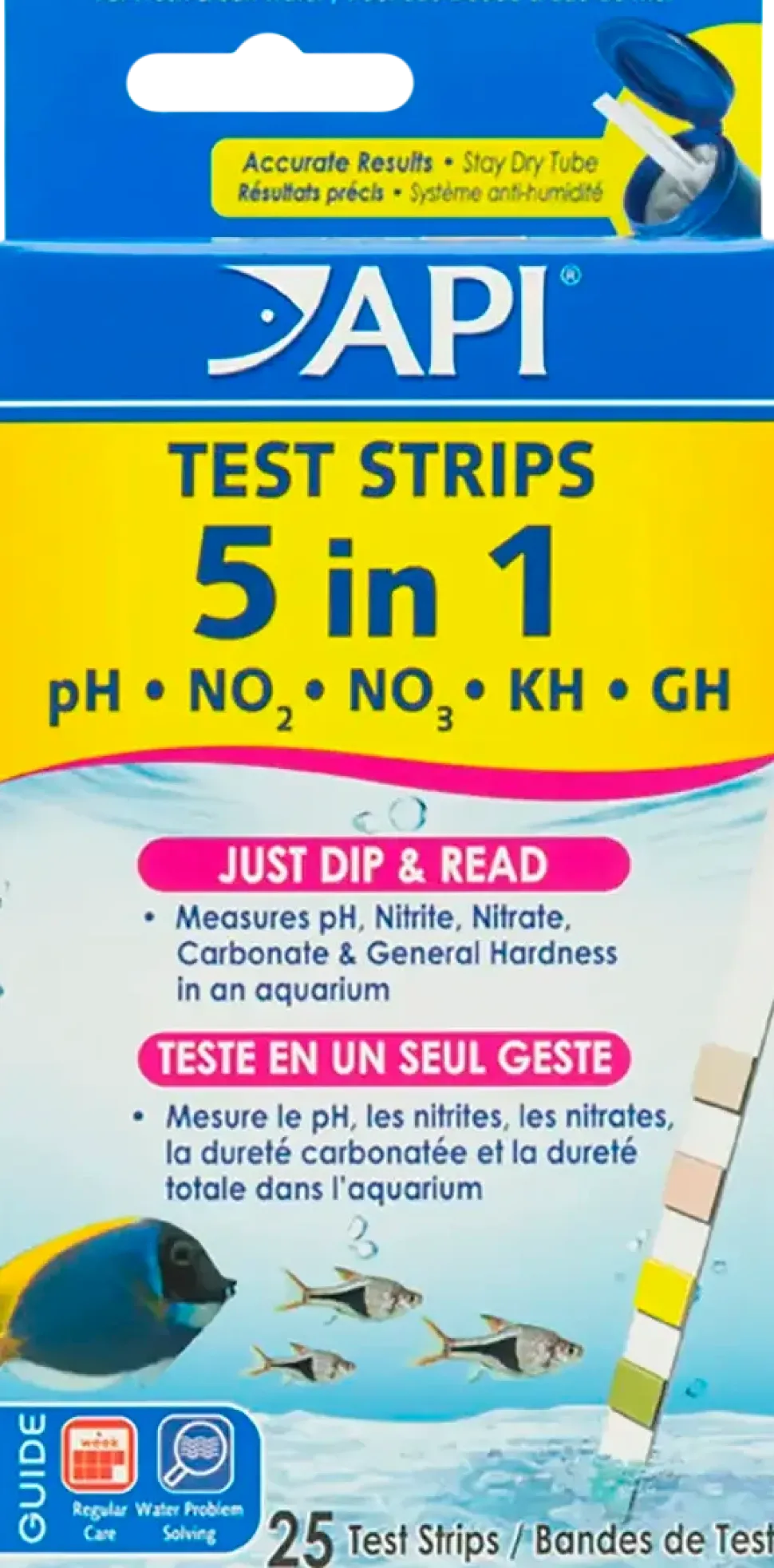API 5-in-1 Freshwater Aquarium Test Strip 25 Count