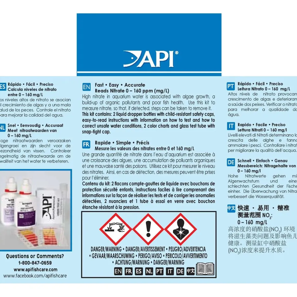 API Nitrate Test Kit for Freshwater & Saltwater Aquarium 90 Count
