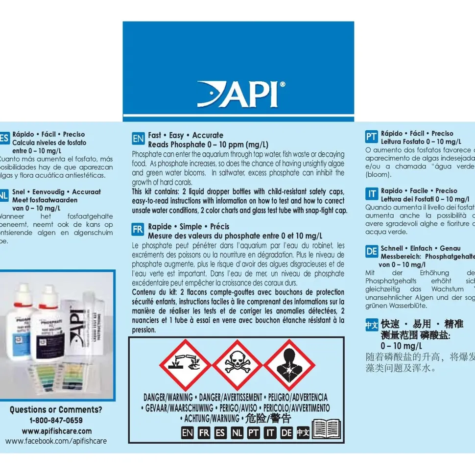 API Phosphate Test Kit Freshwater & Saltwater Aquarium 150 Count