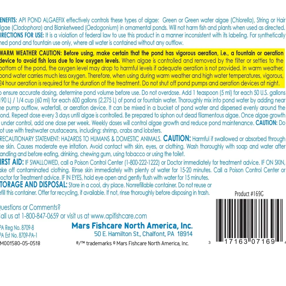 API Pond AlgaeFix Algae Control Solution 32-oz