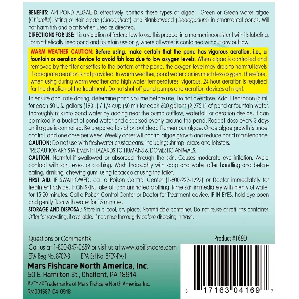API Pond AlgaeFix Algae Control Solution 64-oz