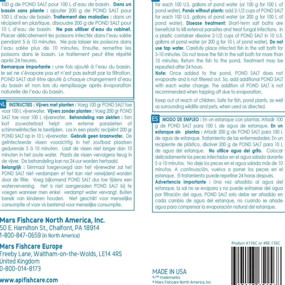 API Pond Salt Pond Water Treatment 4.4-lb