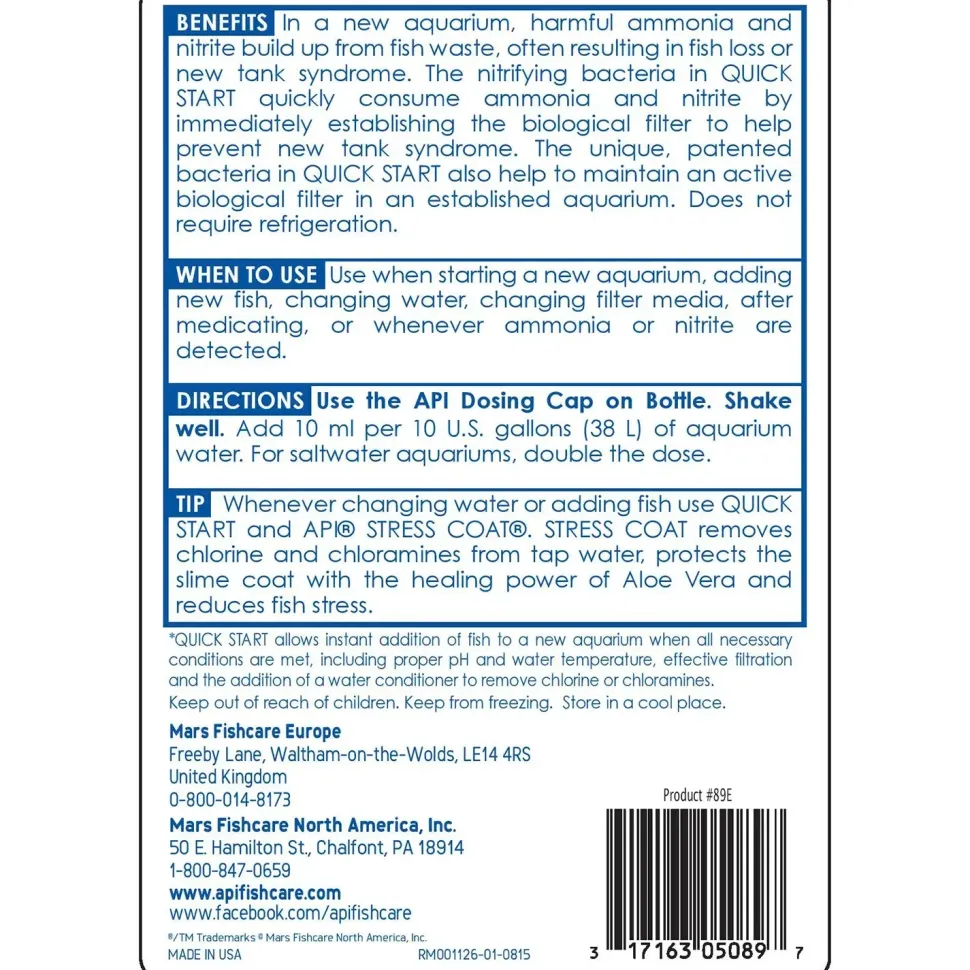 API Quick Start Aquarium Water Conditioner 16-oz