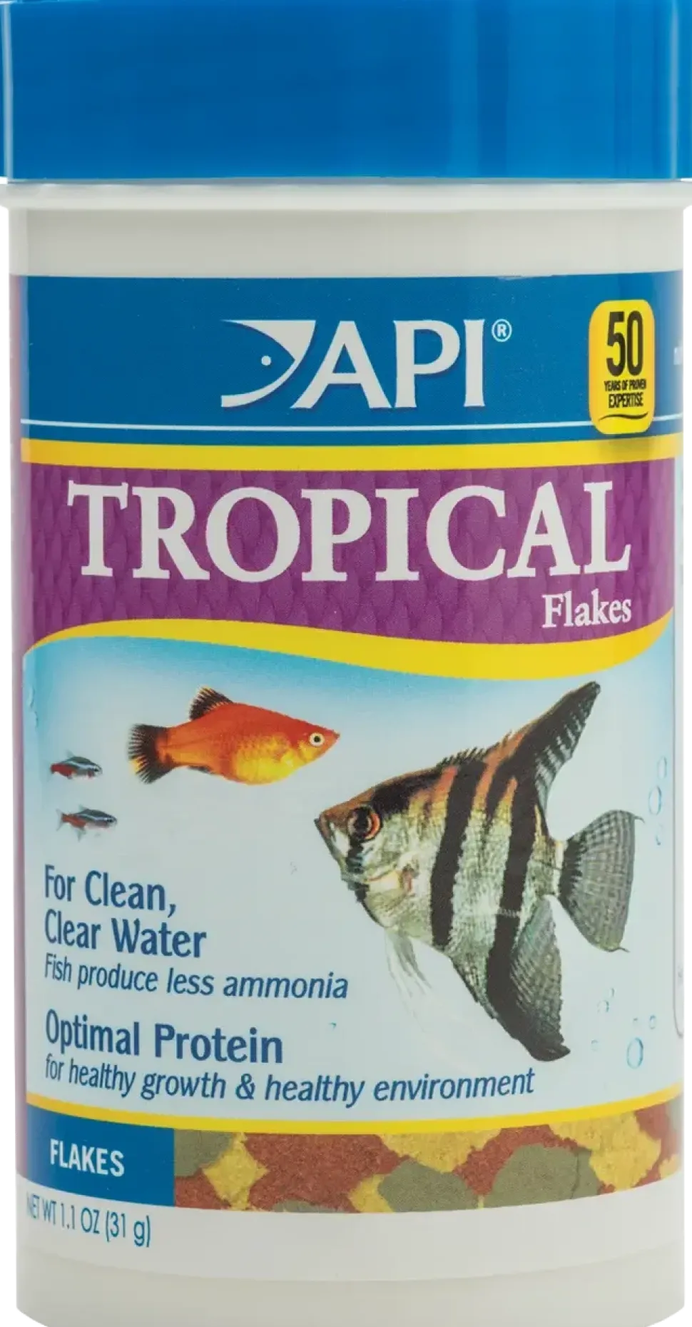 API Tropical Premium Flakes Fish Food 1.1-oz