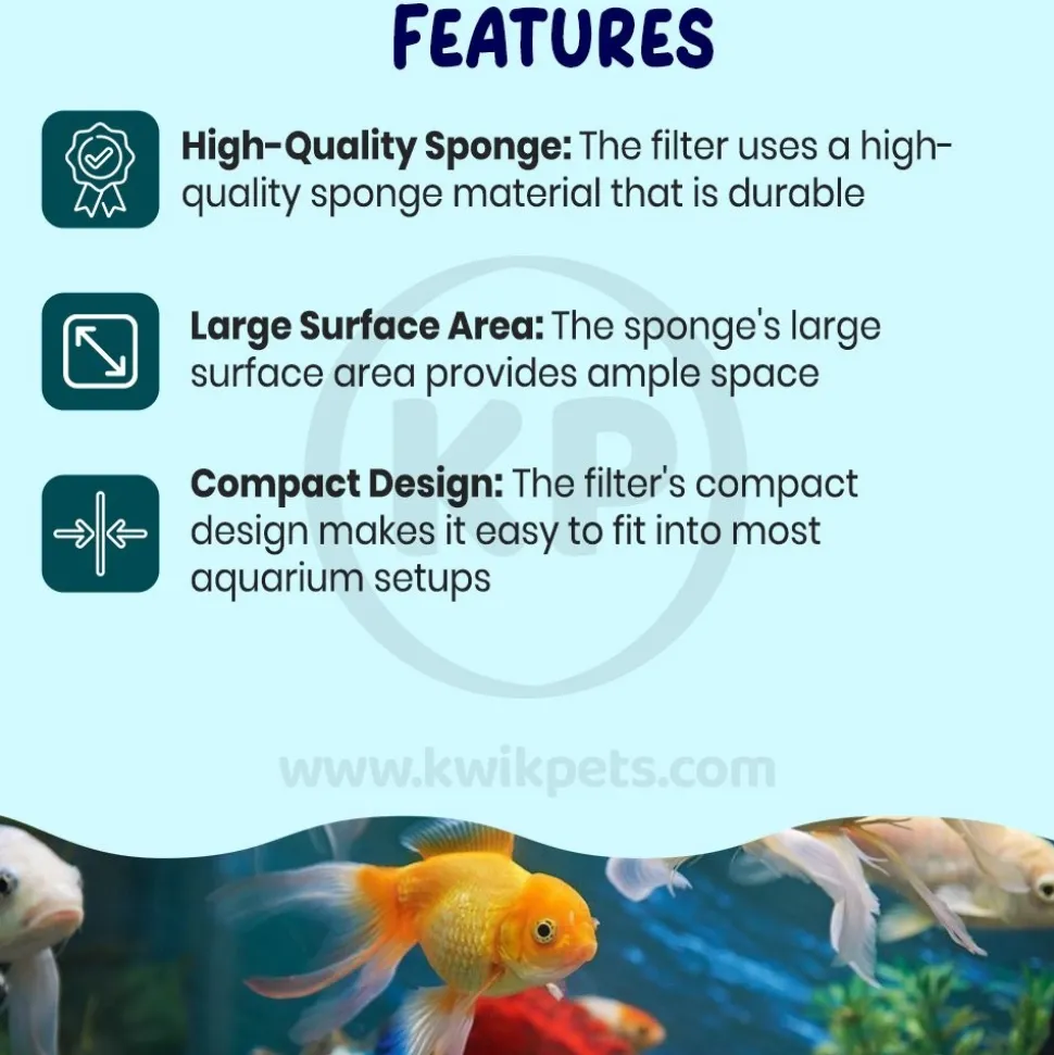 Aquarium Solutions Bacto-Surge Biological Action Sponge Filter Black Mini