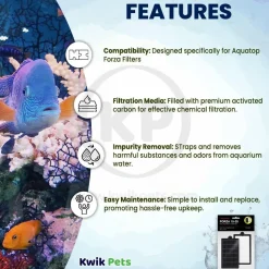 AquaTop FORZA PFE3-RCI 15-25 Premium Activated Carbon Replacement Filter Inserts for Aquariums 2 Count