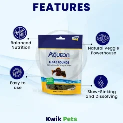 Aqueon Algae Rounds Bottom Feeder Fish Food 3-oz