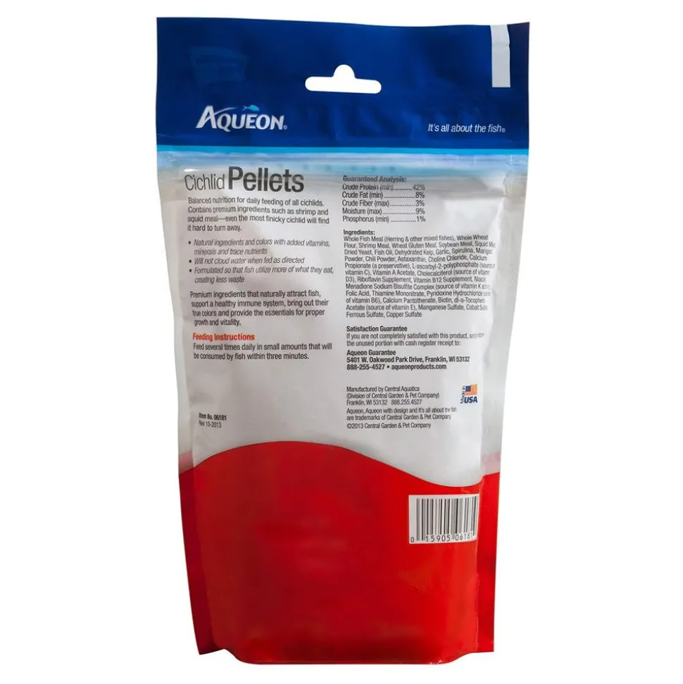 Aqueon Cichlid Pellet Fish Food Mini 8.5-oz
