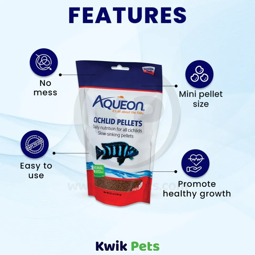 Aqueon Cichlid Pellet Fish Food Mini 8.5-oz