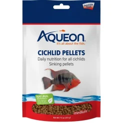 Aqueon Cichlid Pellet Fish Food Medium 7.5-oz