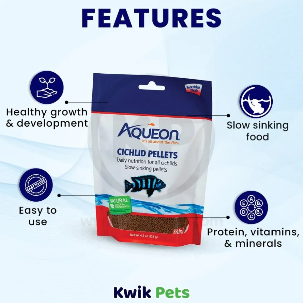 Aqueon Cichlid Pellet Fish Food Mini 4.5-oz