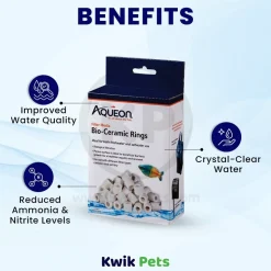 Aqueon Filter Media Bio-Ceramic Rings For Salt & Freshwater Aquarium 1-lb