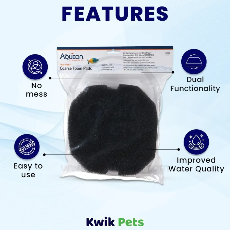 Aqueon Filter Media Foam Pad Aquarium Filter Media Medium & Large