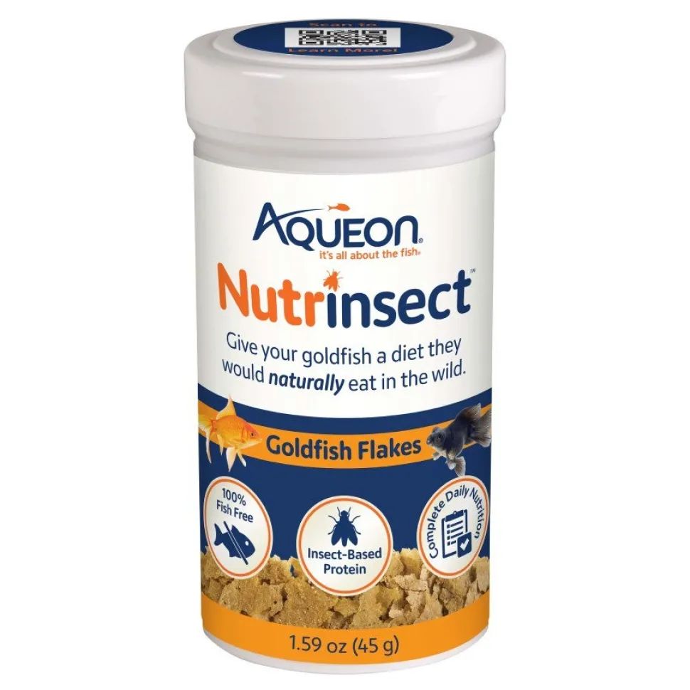 Aqueon Nutrinsect Goldfish Flakes Fish Food 1.59-oz