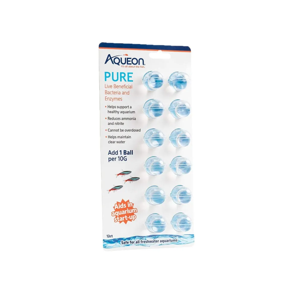 Aqueon Pure Live Beneficial Bacteria & Enzyme Ball for Aquarium 10-gal 12 Count