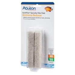 Aqueon QuietFlow Ammonia Reducer Filter Media Pads for Aquarium Size 30/50 4 Count