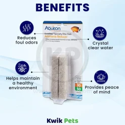 Aqueon QuietFlow Ammonia Reducer Filter Media Pads for Aquarium Size 30/50 4 Count