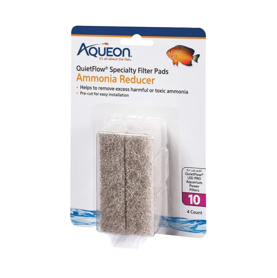 Aqueon QuietFlow Ammonia Reducer Filter Media Pads for Aquarium Size 10 4 Count