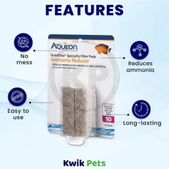 Aqueon QuietFlow Ammonia Reducer Filter Media Pads for Aquarium Size 10 4 Count