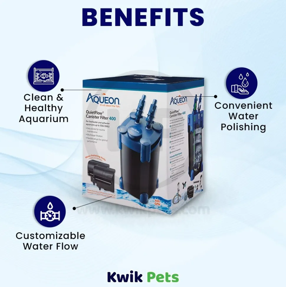 Aqueon QuietFlow Canister Aquarium Filter 400