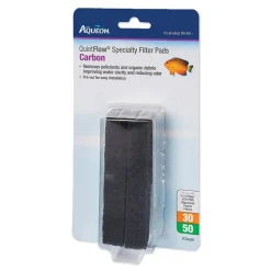 Aqueon QuietFlow Carbon Filter Media Pads for Aquarium Size 30/50 4 Count