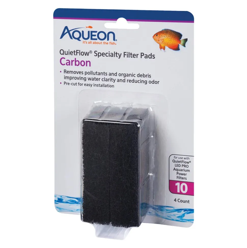 Aqueon QuietFlow Carbon Filter Media Pads for Aquarium Size 10 4 Count