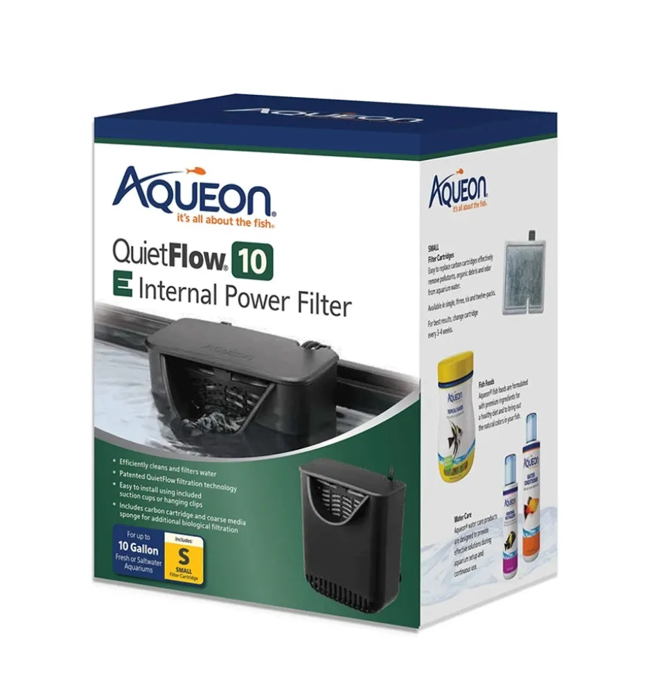 Aqueon QuietFlow E Internal Aquarium Power Filter Small 10-gal